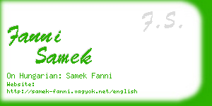 fanni samek business card
